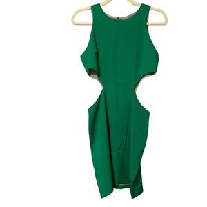 Revolve Naven Kelly Green Silk Cut Out Mini Dress Womens M Baddie Rave Cocktail